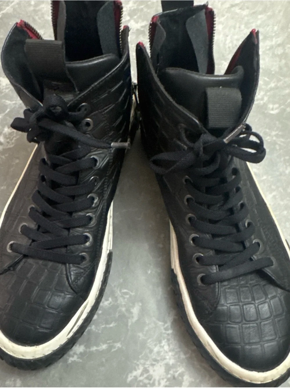 Marl Lagerfeld Men's Black High-Top Sneakers - Casual Street Style